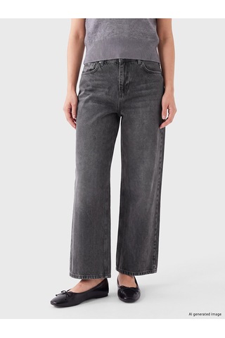 Lcw Jeans Gri Straight Fit Kadın Jean Pantolon