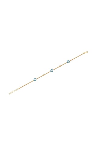 Diamond Line - Gülaylar - Sarı Altın 14 Ayar Nazar Boncuğu Bilekl Standart N11.21809 Sarı Altın