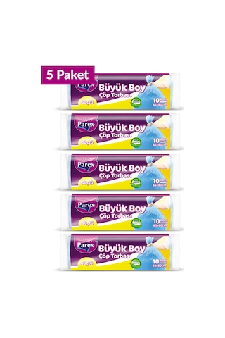 Güçlü Çöp Torbası Büyük Boy 10'lu 65 X 80 Cm 5 Paket