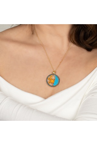 Kayra Mücevher Mineli Yengeç Burcu Altın Kaplama Kolye