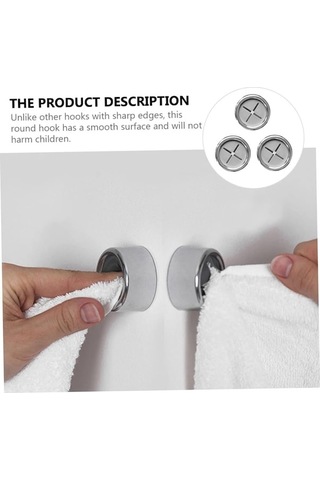 Besthome1 3'lü Yapışkan Banyo Havlu Askısı - Abs, Nefes Alabilir Silikon Kıskaç, Çift Sabitleme Gümüş Gümüş