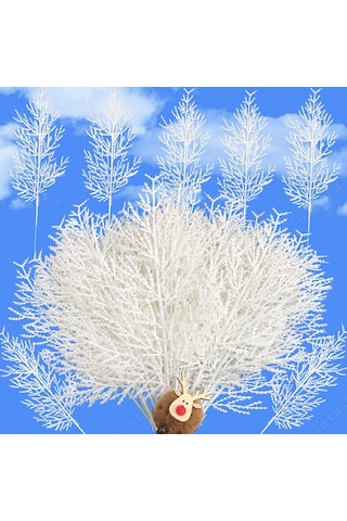 Gajeena Noel Dekorasyonu İçin 30 Adet Yapay Çam Dalı - Doğal Görünümlü, El İşleri Projeleri İçin Uygun