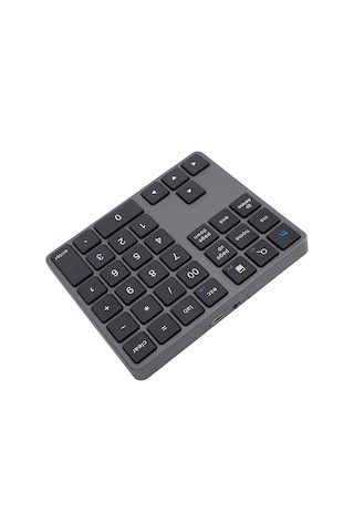 Yuntech01 35 Tuşlu Kablosuz Sayı Klavyesi - 2.4g + Bt5.0/3.0 Bağlantı, 350mah Dahili Batarya, Abs Malzeme, Mac/windows Uyumlu Gri