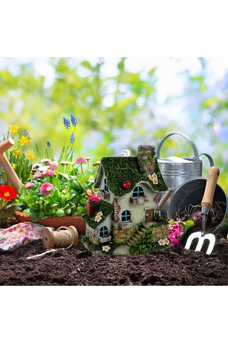 Yeşil Yosun Kulübe Çiçek Saksısı Bitki Bahçe Çim Düz Akrilik Dekoratif Toprak Fişi Sahne Süsleri Çim Dekorasyonu Hediye