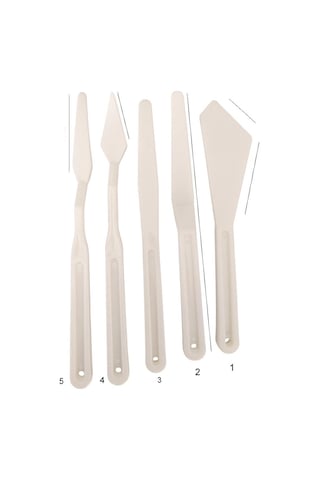 Spatula Seti Plastik, Akrilik, Yağlı Boya, Hobi, Modelaj, Esnek Ve Ergonomik 5'li Set Çok Renkli