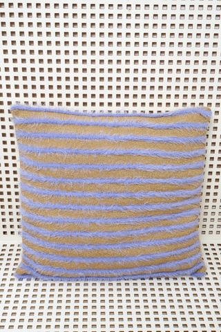 Peraluna Luxury Pıllow Simli Çizgili Triko Yastık Kılıfı 45x45 Cm Açık Lila/gold - Açık Lila