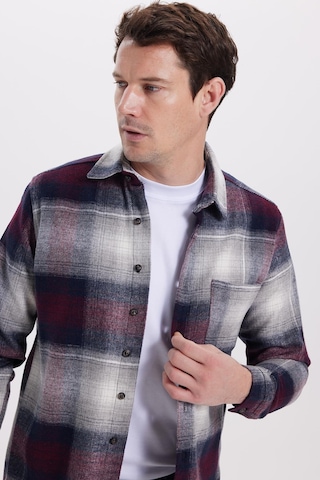 Tudors Erkek Regular Fit Rahat Kesim Kışlık Kareli Oduncu Gömlek-42108 Gri