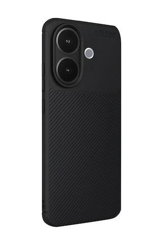 Vivo V60 Lite Uyumlu Kılıf Karbon Tasarım Kamera Korumalı Silikon Telefon Kılıfı Kapak Siyah
