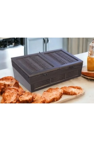 Ahşap Ekmek Sepeti , Patates Soğan Sepeti 2 Kapaklı Siyah