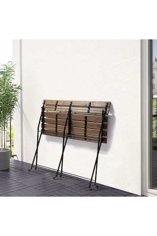 Katlanabilir Bahçe Bankı, Siyah-kahverengi, 100x46x82 Cm, Mindersiz Siyah