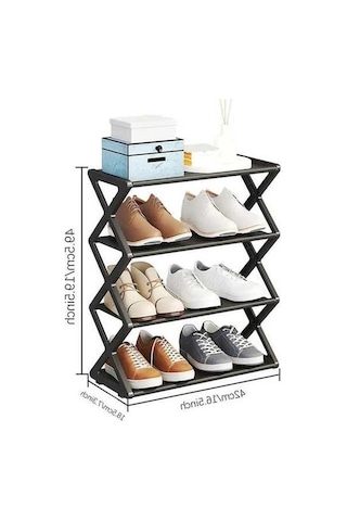 Flybuy Siyah Raf Organizatör Nb Katmanlı Depolama Bosphorusboutique Black-çok Ayakkabı Ambition Px Siyah