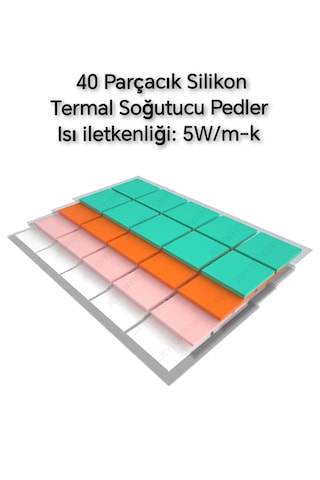Global 40 Parça 4 Farklı Boyut Silikon Termal Ped Soğutucu