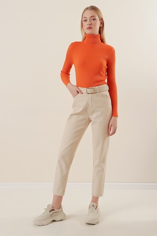 Bigdart 10311 Balıkçı Yaka Triko Kazak - Turuncu 001