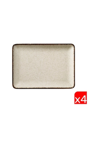 Kütahya Porselen Moderna Dikdörtgen Tabak Tarçın 4 Parça 18x13cm Tan18x13dus2730p02 Bej