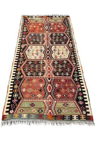 El Dokuma Malatya Akçadağ Kilimi Çift Kanat 155x300 Kök Boya %100 Yün Kilim