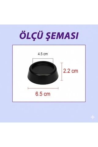 4 Adet Siyah Eşya Çamaşır Bulaşık Makinası Buzdolabı Yükseltici Titreşim Ayağı Altlığı Ayaklığı Gürültü Önleyici Siyah