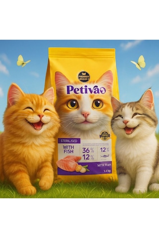 Kısırlaştırılmış Yetişkin Kediler İçin Balık Etli Kuru Kedi Maması 1.5 Kg, Balık