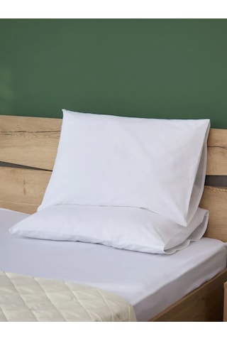 50li Beyaz Yastık Kılıfı 50x70 Cm, %100 Pamuk,63tel Beyaz