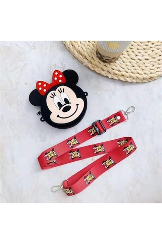 Mickey Mouse Minnie Mouse Tasarım Silikon Omuz Askılı Çanta 1670-1 Çok Renkli