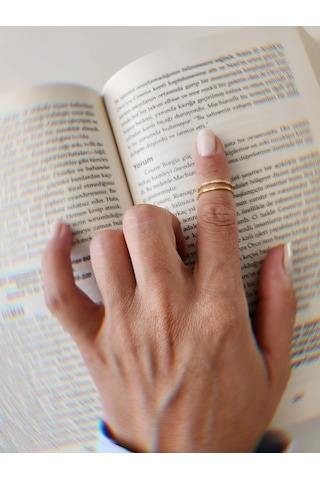 İki Sıralı Zirkon Taşlı Eklem Kıkırdak Kemik Ayarlanabilir Gold Altın Renkli Yüzük Gold