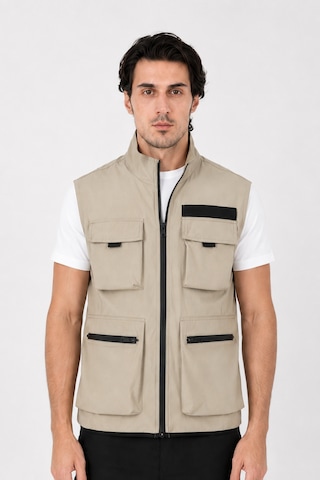 Camp Scoutland Camp450 Outdoor Tactical Çok Cepli Su İticili Erkek Mevsimlik Taktik Likralı Yelek Bej