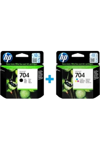 Hp Cn692Ae 704 Siyah Hp Cn693Ae 704 Renkli Kartuş Seti Hp Cn692Ae 704 Siyah Hp Cn693Ae 704 Renkli Kartuş Seti