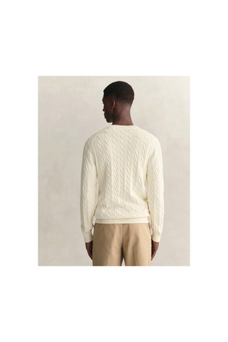 Gant Erkek Krem Regular Fit Bisiklet Yaka Örgü Kazak-24764 130-krem