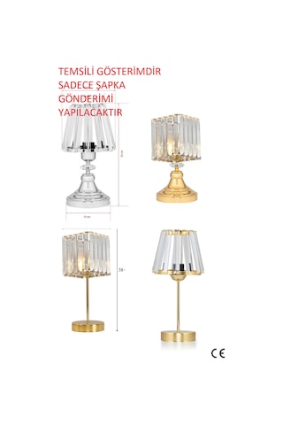 Abajur Şapkası - Yedek Şapka - Abajur Başlığı -kumaş Başlık Metalik