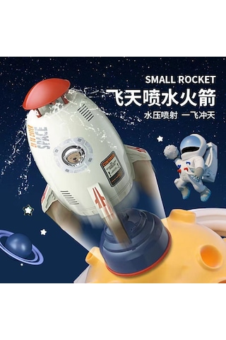 Vkemall Çocuklar İçin Uzay Roketi Su Spreyi - Dışarıda Döner Ve Uçan Su Oyuncak - Basınçlı Su Atıcı - Taban Ve Musluk Bağlantısı Dahil