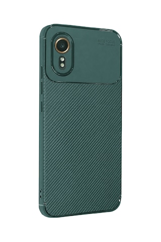 Cosmotex Newface Samsung Galaxy Xcover 7 Kılıf Auto Focus Karbon Kapak - Yeşil