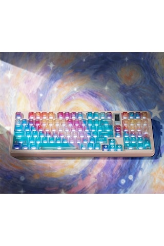 Nebula Bulutu Keycaps Renkli Sisli Mekanik Rgb Klavye Tuş Takımı Kırmızı