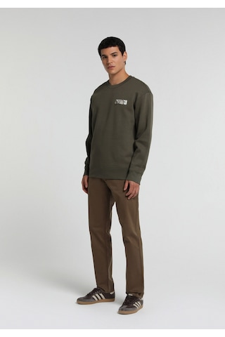 Colin's Colins Relaxed Fit Yuvarlak Yaka Düz Erkek Yeşil Sweatshirt Cl1080485 Q1.v2 Kha Haki