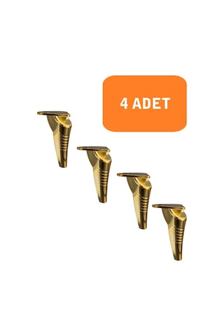 Homdep Kanepe Koltuk Tv Ünitesi Konsol Yükseltme Çizgili Model Plastik Ayak 19 Cm Gold Renk 4 Adet Gold