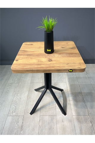 Zeren Kare Atlantik Çam Balkon Masası Mutfak Yemek Masası 60 Cm