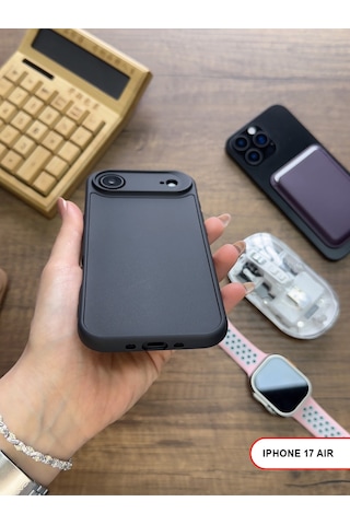 Apple iPhone 17 Air Uyumlu Kamera Korumalı Darbeye Dayanıklı Renk Atmayan Keep Silikon Kılıf Siyah