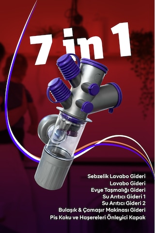 7 İn 1 Mutfak Ve Banyo Lavabo Altı Sifon Toplayıcı Çok Renkli