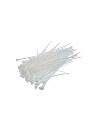 3.6x150 Mm Beyaz Plastik Cırt Kelepçe - Çok Amaçlı, Dayanıklı Ve Kolay Kullanım 0.45 - Beyaz - Düz - 100m