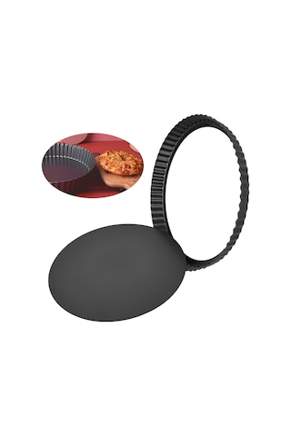 Shineyee 12 İnç Kalın Karbon Çelik Tart Tepsisi Çıkarılabilir Tabanlı Anti Yapışkan Kaplama Pasta, Pizza, Quiche Pişirme İçin Diğer