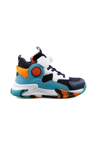 Pepino Fy24 1656 Lacivert Turkuaz Fosfor Turuncu Çocuk Basketbol Ayakkabısı Mavi