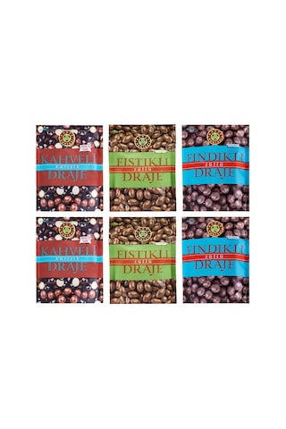 Kahve Dünyası Draje 60 Gr Kahve-fıstık-fındıklı 6 Li Karma Paket