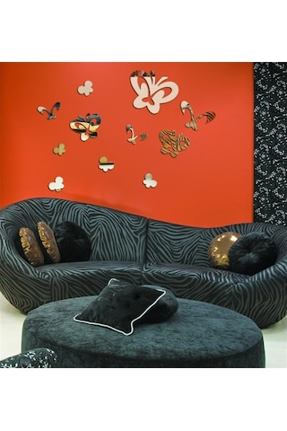 Kelebek Ailesi Dekoratif Ayna Gümüş