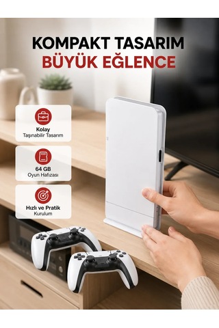 Hdmı Çıkışlı Kablosuz 2 Kollu 4k Retro Oyun Kutusu Diğer