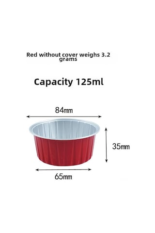 Yuntech01 Renkli Kapaklı Alüminyum Folyo Kase, Hava Fritözü Ve Fırın İçin Tek Kullandım/tekrarlı Kullanim, 100 Adet Kırmızı