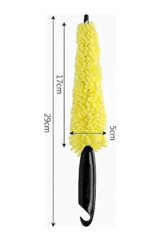 Araç Jant Temizleme Fırçası Detaylı Jant Yıkama Aparatı 29cm Sarı Oto Aksesuarcım