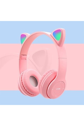 Peeq P47M Katlanabilir Kedi Kulak Kablosuz Bluetooth Kulak Üstü Kulaklık