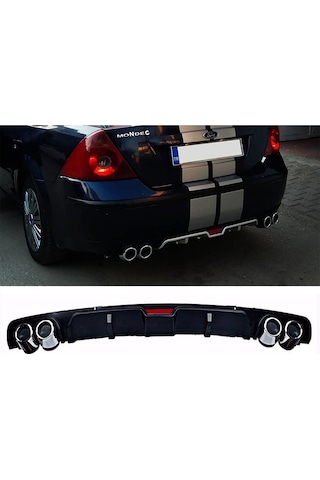 Ford Mondeo Mk3 Siyah Difüzör 4 Krom Egzoz Görünümlü Difizör Arka Ek Body Kit