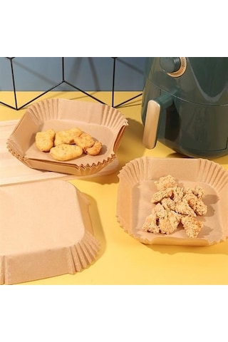 Buffer 50 Adet Air Fryer Pişirme Kağıdı Tek Kullanımlık Yağ Geçirmez Yapışmaz Kare Tabak Model Pvc Diğer