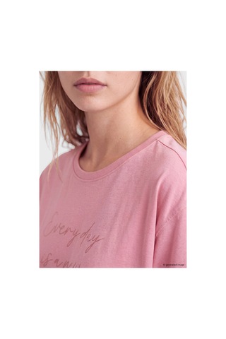 LC Waikiki Alıta Cıty Farkıyla Lcw Dream Pembe Penye Baskılı Kısa Kollu Kadın Gecelik Pembe - 930179692 Pembe