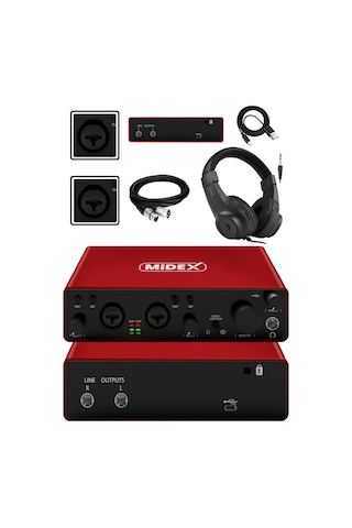 Glx-800rd-h Üst Segment Usb Stüdyo Ses Kartı 2 Giriş 2 Çıkış 24bit/192khz Kulaklık Kablo Dahil