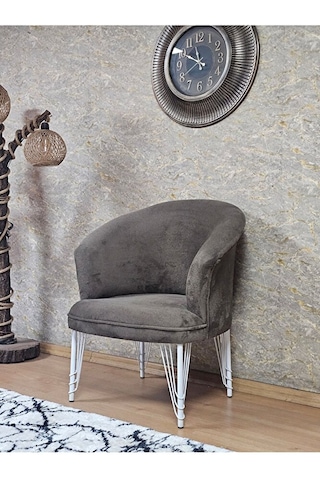 Tekli Teddy Beyaz Boyalı Telli Ayak Çay Seti Koltuk Tekli Berjer Çok Renkli